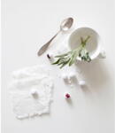 Linen Tales Classic 4 db-os fehér len poháralátét szett, 10 x 10 cm - Linen Tales