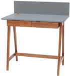 Ragaba Luka Oak szürke íróasztal kőrisfa lábakkal, hossz 85 cm - Ragaba