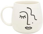 Sass & Belle Abstract Faces fehér porcelán bögre - Sass & Belle