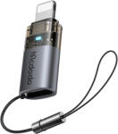 Mcdodo OTG Adapter Mcdodo (OT-7630) - USB-C Lightning átalakító, Alumínium ötvözet, Töltés és adat szinkronizálás, 36W, Kék fény, Lánc - Fekete