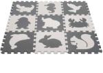 KIK Kontrasztos habszivacs szőnyeg, 85×85 cm, 9 db, fekete-krémszín