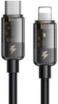 Mcdodo Type-C to Lightning Mcdodo Data Cable (CA-3160), 36W, Átlátszó kialakítás, Automatikus kikapcsolás, 1.2m - Fekete