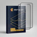 Alphajack Samsung A12 9D 9H 2db üvegfólia fekete kerettel Alphajack