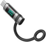 Mcdodo Adapter Mcdodo OT-0180 szilikon akasztóval, alumínium ötvözetből, Lightning USB-C-re, 60W, HD LED kijelző - Fekete