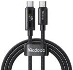 Mcdodo USB-C - USB-C Fekete Mcdodo Data Cable (CA-8000), Dupla LED Kijelzővel, 100W, Gyors Töltés, 1.2m