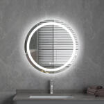 Welland Kerek tükör LED világítással Ø70cm | Páramentesítő funkció | Beépített óra | Fényerő és színhőmérséklet szabályozás | Welland Type-2 (00B01-70)