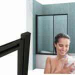  Spencer Kád Paraván, 2 Szárnyú, 120x150-es Tolóajtású, Fekete