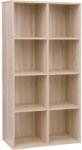 VASAGLE 8 kockás tároló könyvespolc, szabadon álló könyvespolc, tölgy (LBC024NLV1) - pepita