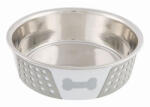 TRIXIE szilikonnal bevont fém tál 1, 4l/21cm fehér/szürke