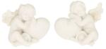  Dekoráció angyal szívvel ülő poly 5x4x4, 5 cm fehér 2 féle, 1db (P728-608)