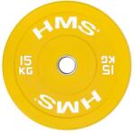 HMS Olimpiai bumper lemez HMS CBR 15 kg fehér|sárga Súlytárcsa