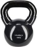 HMS Vinyl bevonatú öntöttvas kettlebell HMS KNV 10 fekete