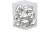  Szív üveg 40mm 12db/ szett matt ezüst