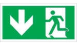  Sorozattábla, Menekülési út le (bal, ISO), utánvilágító PVC