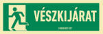  VÉSZKIJÁRAT (FELIRAT + PIKTOGRAM, ISO), Utánvilágító PVC, 300x100