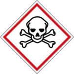  GHS piktogram, Mérgező, nagyon mérgező anyag, 20x20mm, 20db/ív