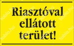  Tábla PVC 1mm, Riasztóval ellátott terület, 160x100mm