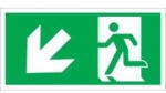  Sorozattábla, Menekülési út balra, lépcsőn le (ISO), utánvilágító PVC