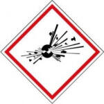  GHS piktogram, Robbanásveszélyes anyag, 1ív (20 piktogram)