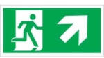  Sorozattábla, Menekülési út jobbra, lépcsőn fel (ISO), utánvilágító PVC