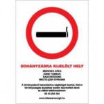  DOHÁNYZÁSRA KIJELÖLT HELY (5 NYELVŰ, 39/2013. (II. 14. ) Korm. rend. ), PVC 1 mm, 210x300