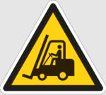  Munkagép-közlekedés! matrica / padlójelölő (ISO 7010-W014 piktogram) PVC 0, 75 mm+kétoldalas ragasztó 400x346mm