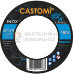  CASTOMÍ INOX lamellás csiszolótárcsa F29 kúpos 125x22, 2 P80Z