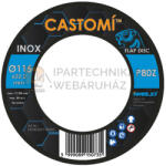  CASTOMÍ INOX lamellás csiszolótárcsa F29 kúpos 115x22, 2 P80Z
