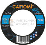  CASTOMÍ INOX lamellás csiszolótárcsa F29 kúpos 125x22, 2 P60Z