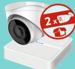 HiLook by Hikvision 2 dómkamerás 5MP AHD komplett kamerarendszer szett