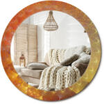  Dekoratív tükör, fi 70cm, Spirál absztrakt, nyomott mintás, fém medálokkal (010090550100300072561)