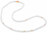 White & Black Édesvízi tenyésztett gyöngysor rosegold díszekkel - 3-3, 5mm - 42cm (GY1127)