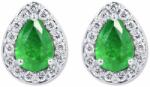 White & Black Csepp smaragd fülbevaló gyémántokkal (AU14090)