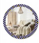  Függő tükör, fi 100 cm, Retro pöttyös, üveg dekoratív keret, nyomott minta (010090550130300072565)