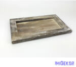  Fa tálca keret 25x15cm - Szürkés Barna