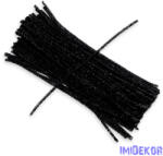  Csillogó zsenília drót - fekete 100db/cs