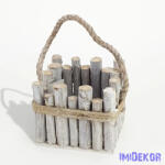  Kocka tároló farönkökből 15x15x12cm