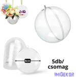  Ajándéktartó gömb műanyag 8cm 5db/cs