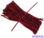  Csillogó zsenília drót - piros 100db/cs