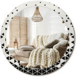  Dekoratív függő tükör, 90cm, geometriai absztrakt, fém medálokkal (010090550120300053991)