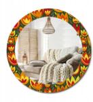  Kerek fali tükör, 70cm, Retro tulipánok, üveg nyomattal (010090550100300072610)