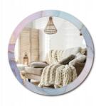  Függő tükör, üveg kerettel, nyomott mintával, 90cm, absztrakt folyadék (010090550120300053848)