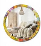  Kerek dekoratív fali tükör otthoni irodába XXL 100 cm Színes ólomüveg (010090550130300072645)