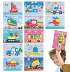  Játékok 3D puzzle matricákkal 12 db élő Eva matrica járművek (puzzle 3D)