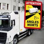 AVEX Set 10 buc. sticker autocolant "Unghi Mort", Eticheta Autocolanta "ANGLES MORTS" pentru camioane, dimensiune 17 x 25 cm (AVX-ANGLES-MORTS01)