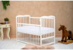 Qmini Patut bebe lemn pin Qmini Agata 120x60 cm, alb, laterala culisanta, 3 nivele saltea (QMAGA03AL)