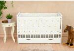 Qmini Patut bebe lemn Qmini Julia 120x60 cm alb, cu sertar, 3 in 1 (6426972005517)