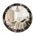  Függő tükör, 80cm, üveg, nyomott minta, antik, 4mm vastag, fém medálokkal rögzítve (010090550110300020807)