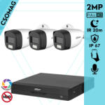 Dahua 3 cső kamerás analóg megfigyelőrendszer 2MP HD cső biztonsági kamera, 3, 6 mm fix objektív, hibrid fény (XVR5104HSI3-HACHFW1200CLPILA0360BS6-KOMPAKT-3)