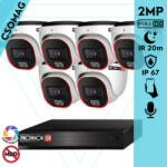 Provision-ISR 6 dome kamerás analóg megfigyelőrendszer 2MP színes éjjellátó biztonsági kamera 20m fehérfény (SH8100A5N2LMMV2-DV320AR36-DOME-6)